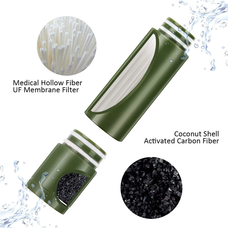Outdoor Water Purifier Pump 3-Stage Water Filter 0.01 Micron Emergency Portable Water Filtered for Hiking Survival Gear Camping