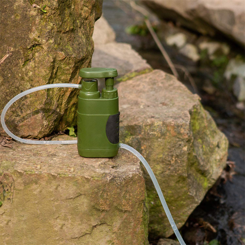 Outdoor Water Purifier Pump 3-Stage Water Filter 0.01 Micron Emergency Portable Water Filtered for Hiking Survival Gear Camping