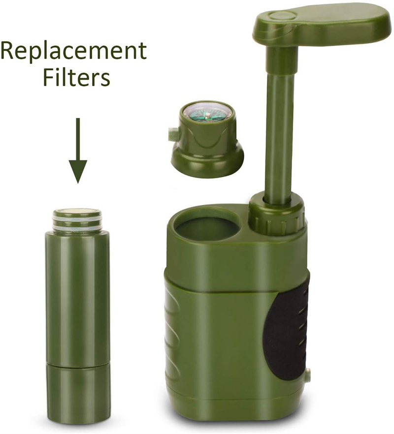 Outdoor Water Purifier Pump 3-Stage Water Filter 0.01 Micron Emergency Portable Water Filtered for Hiking Survival Gear Camping