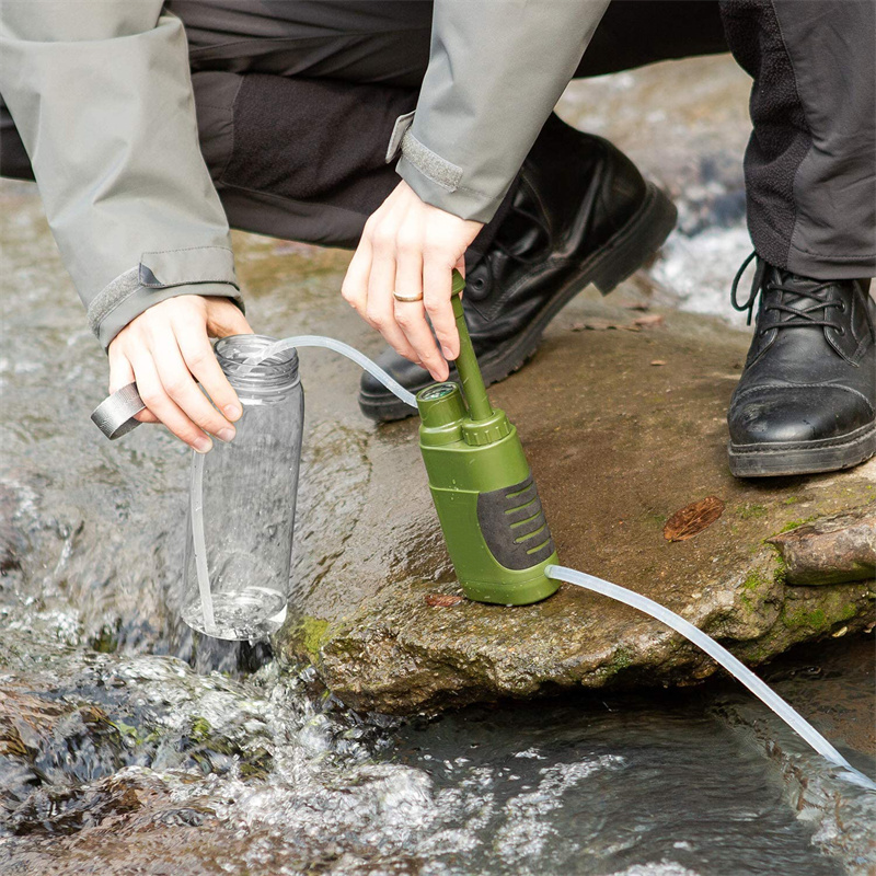 Outdoor Water Purifier Pump 3-Stage Water Filter 0.01 Micron Emergency Portable Water Filtered for Hiking Survival Gear Camping