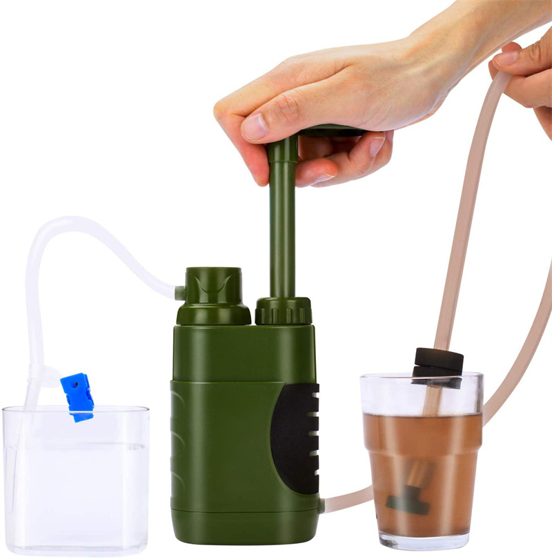 Outdoor Water Purifier Pump 3-Stage Water Filter 0.01 Micron Emergency Portable Water Filtered for Hiking Survival Gear Camping