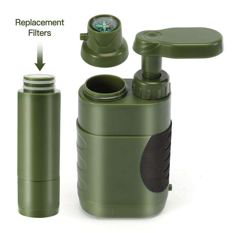 Outdoor Water Purifier Pump 3-Stage Water Filter 0.01 Micron Emergency Portable Water Filtered for Hiking Survival Gear Camping