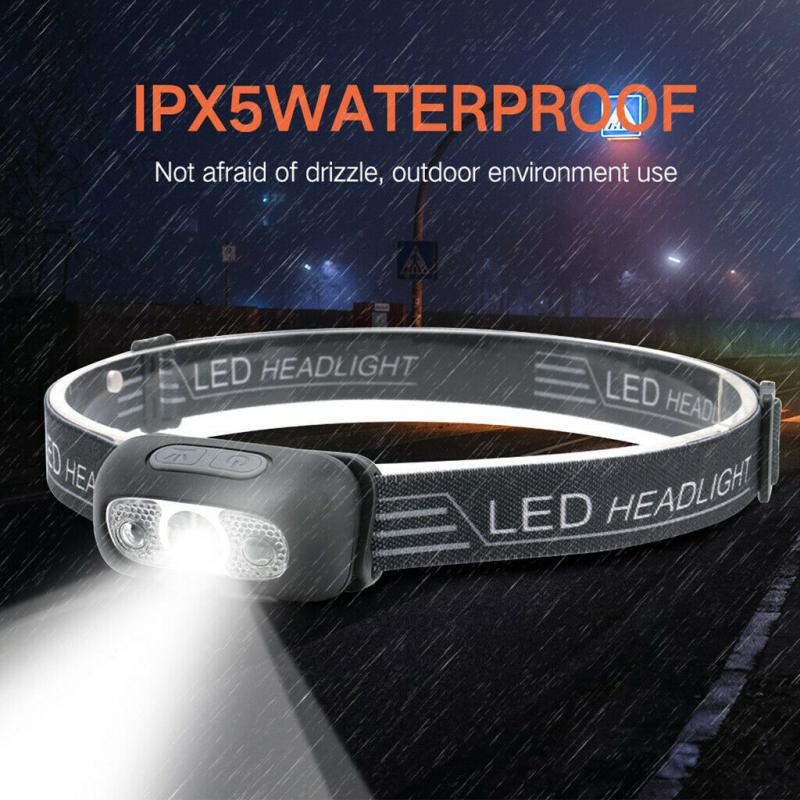 Outdoor LED USB Rechargeable Head Light Waterproof Fishing Headlight Running Camp Headlamp Torch Light Fishing Tools Camp Lamp