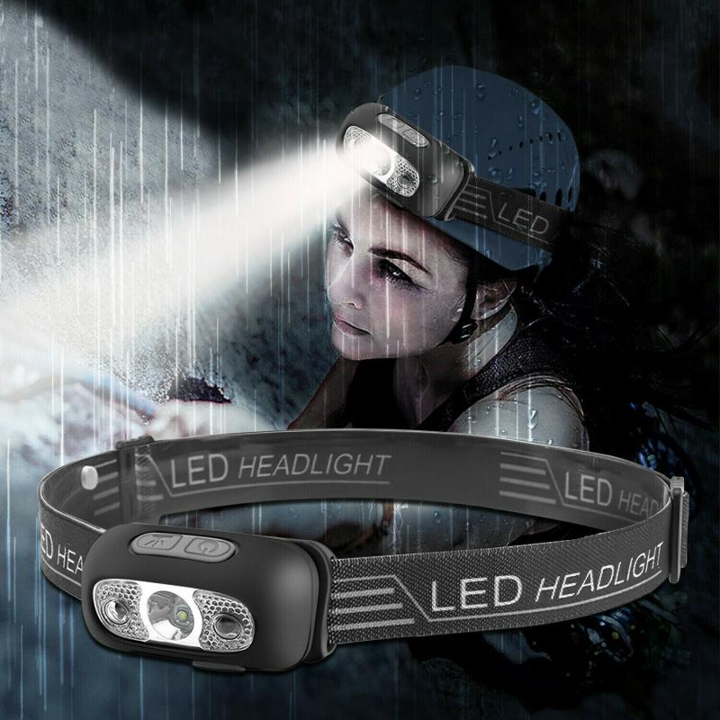 Outdoor LED USB Rechargeable Head Light Waterproof Fishing Headlight Running Camp Headlamp Torch Light Fishing Tools Camp Lamp