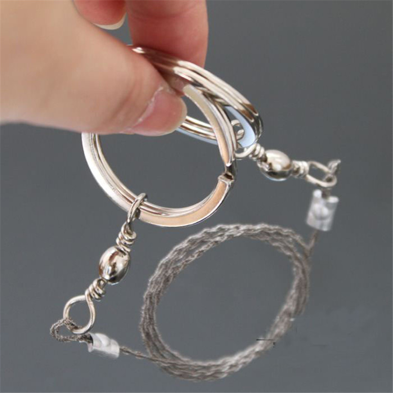 Portable 60cm Stainless Steel Wire Saw Camping Hiking Travel Outdoor Emergency Survive Tool Wire Kits with Finger Handle