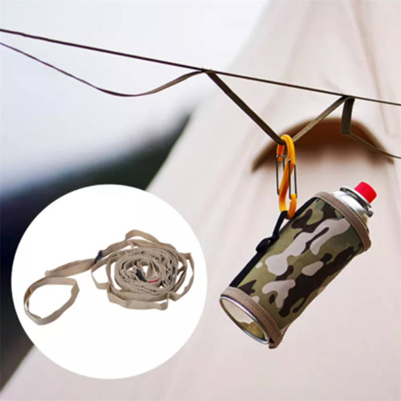 1.8/5m Outdoor Hanging Rope Portable Lanyard Canopy Hanger Camping Campsite Storage Strap Backpacking Hiking Tent Accessories