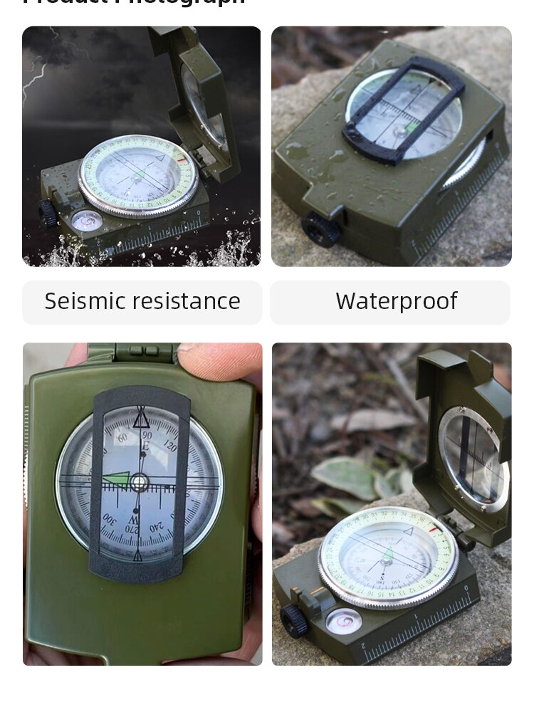 Waterproof High Precision Compass Outdoor Gadget Sports Hiking Mountaineering Professional Military Army Metal Sight