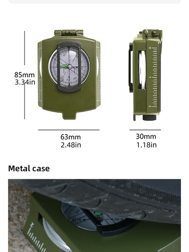 Waterproof High Precision Compass Outdoor Gadget Sports Hiking Mountaineering Professional Military Army Metal Sight